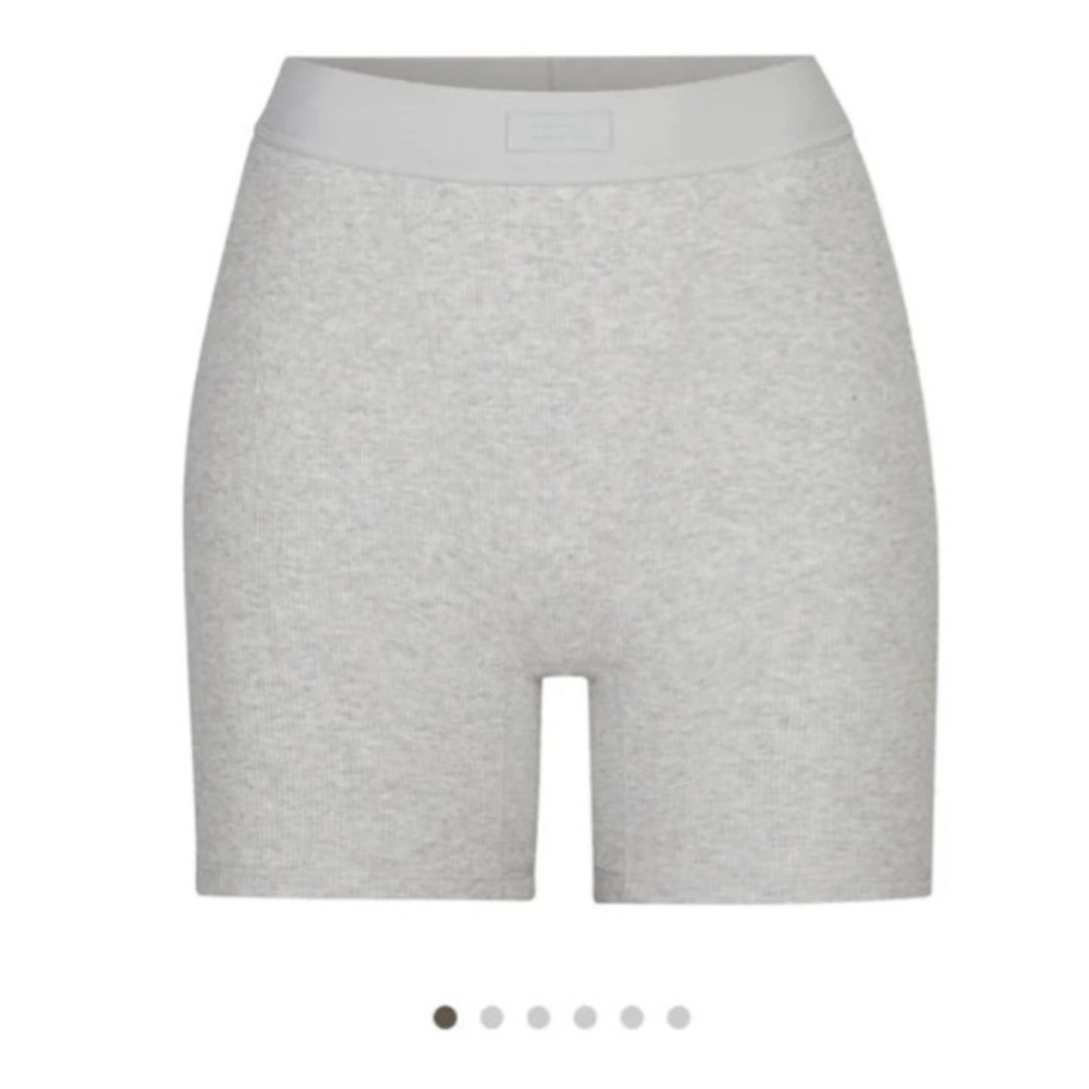 SKIMS Cotton Rib Boxer Gray Womens Medium